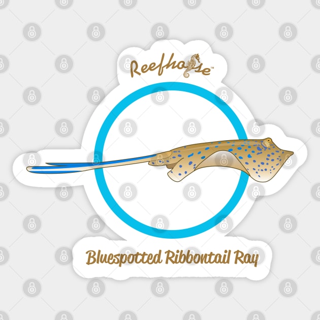 Bluespotted Ribbontail Ray Sticker by Reefhorse